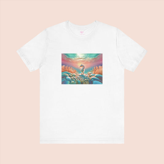 The Infini(T) Cotton Jersey T-shirt / "Seahorse" Edition / Adult Unisex / AI Art Print / The Infinite Dream