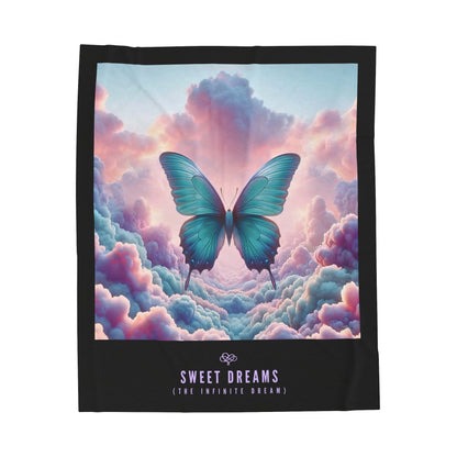 Sweet Dreams Velveteen Blanket / "Butterfly" Edition / Multiple Sizes / AI Art Print / The Infinite Dream