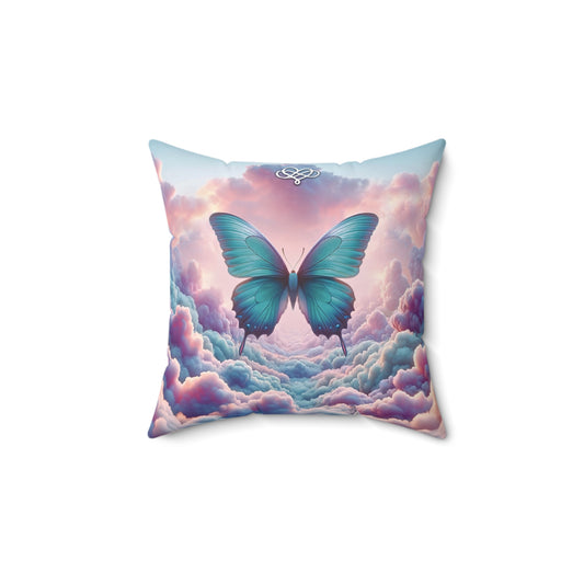 Pillow Talk Accent Pillow / "Butterfly" Edition / Faux Suede / Home Decor Bedding / AI Art Print / The Infinite Dream