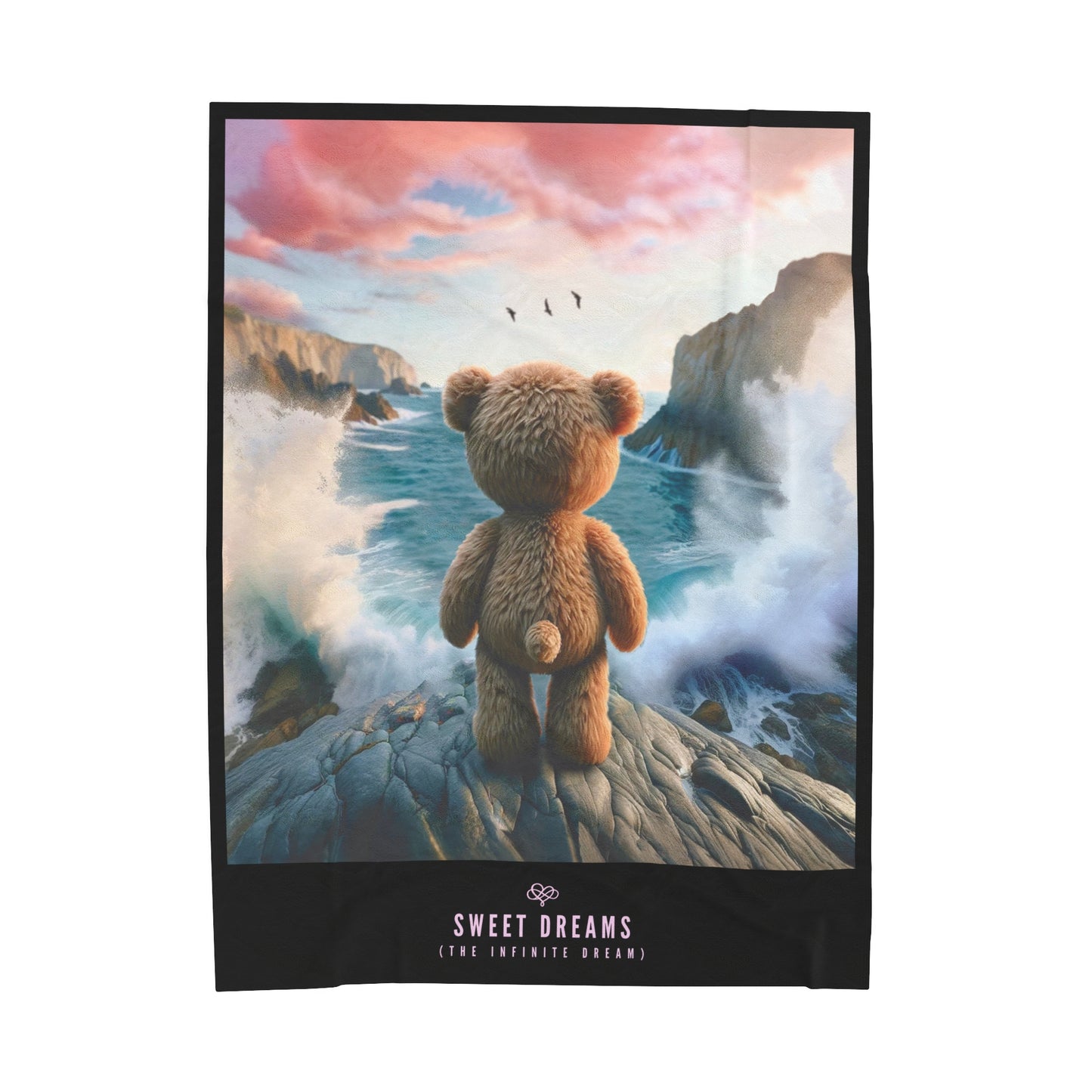 Sweet Dreams Velveteen Blanket / "Dream Bear" Edition / Multiple Sizes / AI Art Print / The Infinite Dream