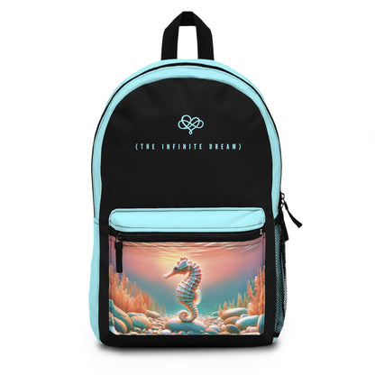 The All-Daydream Backpack / "Seahorse" Edition / Travel Carry-on Bag / AI Art Print / The Infinite Dream