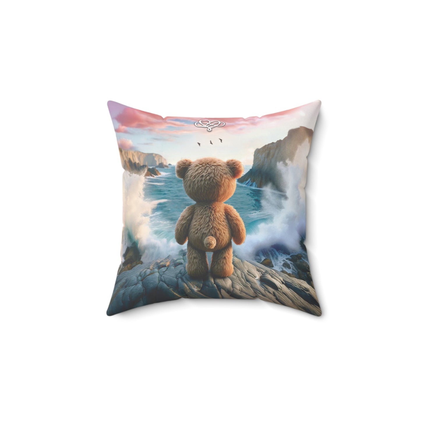 Pillow Talk Accent Pillow / "Dream Bear" Edition / Faux Suede / Home Decor Bedding / AI Art Print / The Infinite Dream