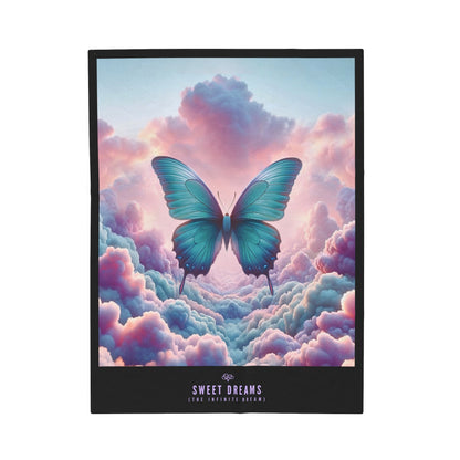 Sweet Dreams Velveteen Blanket / "Butterfly" Edition / Multiple Sizes / AI Art Print / The Infinite Dream