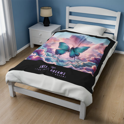 Sweet Dreams Velveteen Blanket / "Butterfly" Edition / Multiple Sizes / AI Art Print / The Infinite Dream