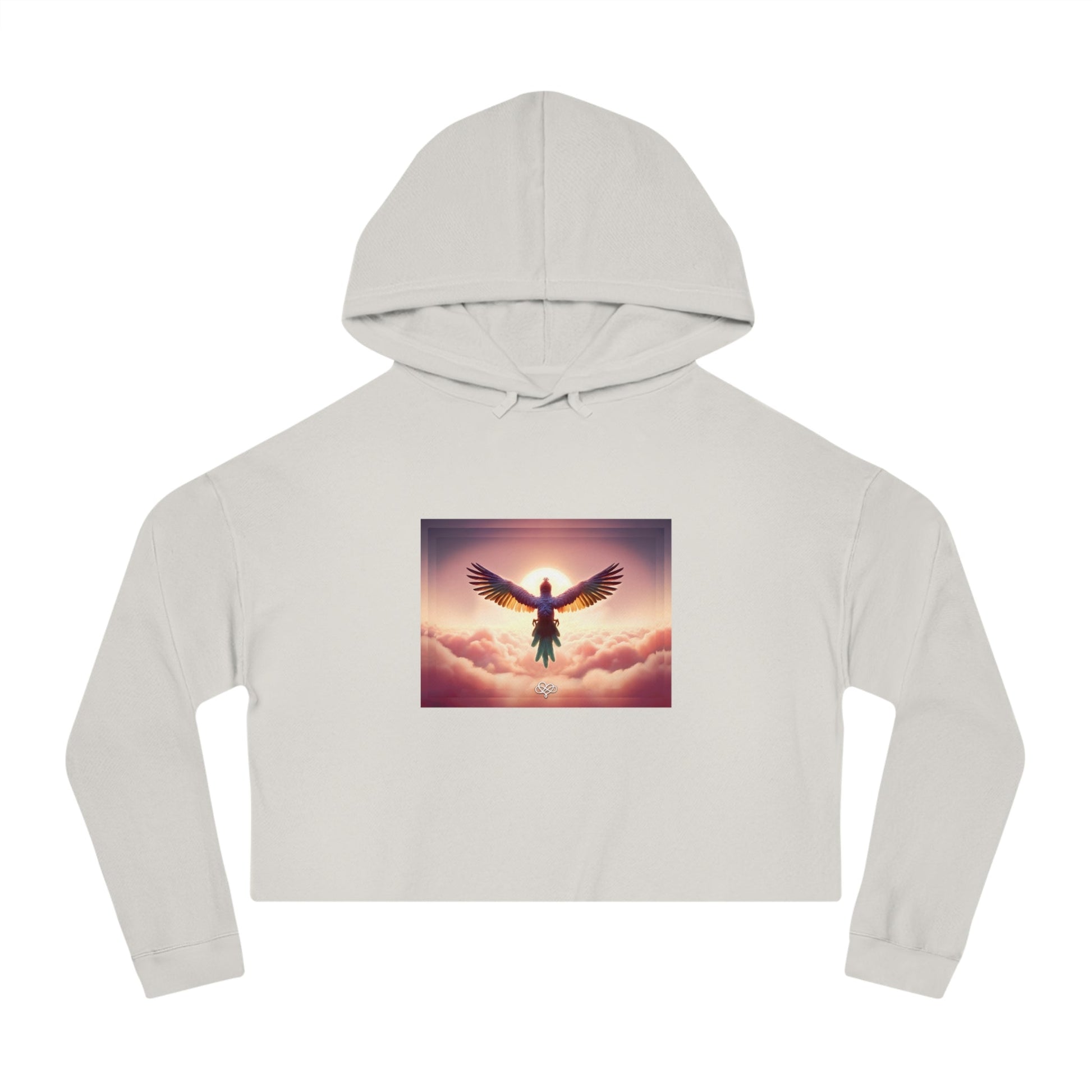 Breeze Baby Cropped Hoodie / "Bird" Edition / Women's Cotton Pullover / AI Art Print / The Infinite Dream - The Infinite Dream