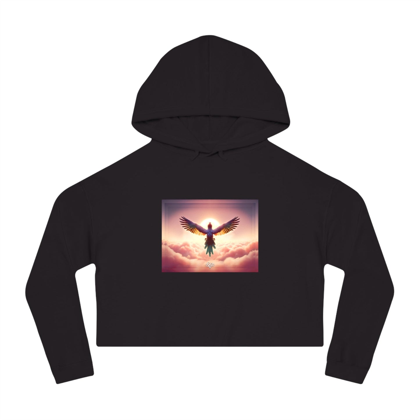 Breeze Baby Cropped Hoodie / "Bird" Edition / Women's Cotton Pullover / AI Art Print / The Infinite Dream - The Infinite Dream