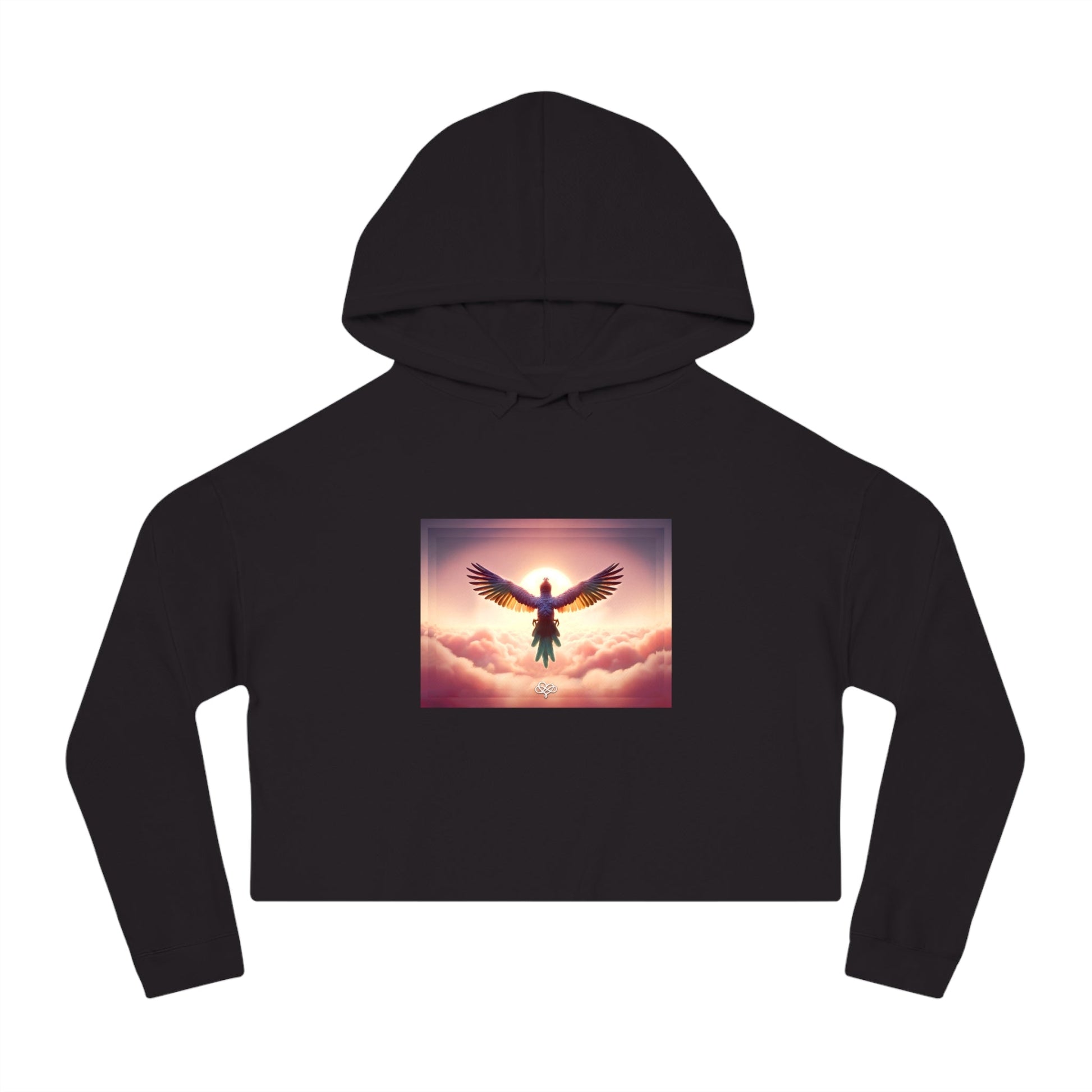 Breeze Baby Cropped Hoodie / "Bird" Edition / Women's Cotton Pullover / AI Art Print / The Infinite Dream - The Infinite Dream