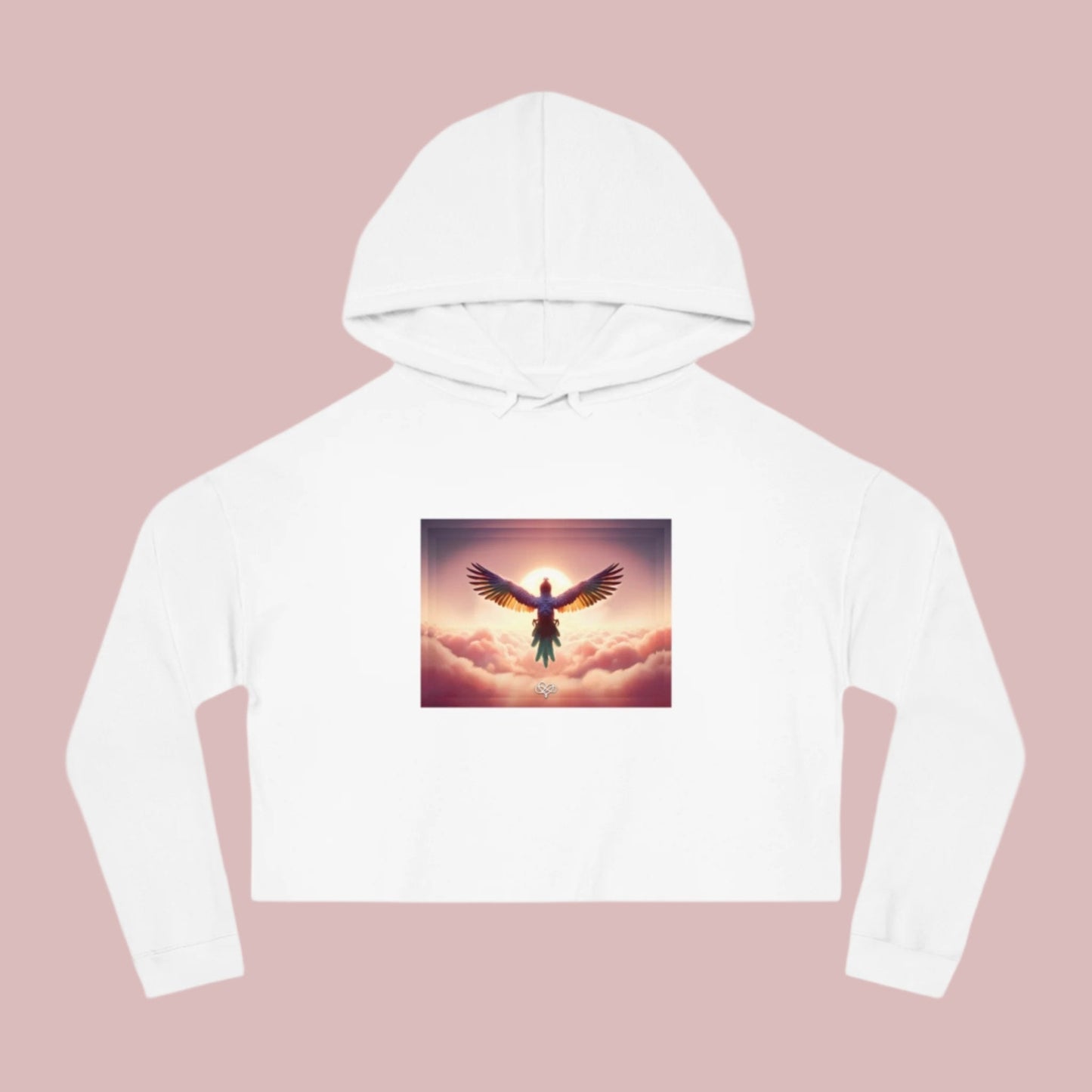 Breeze Baby Cropped Hoodie / "Bird" Edition / Women's Cotton Pullover / AI Art Print / The Infinite Dream - The Infinite Dream