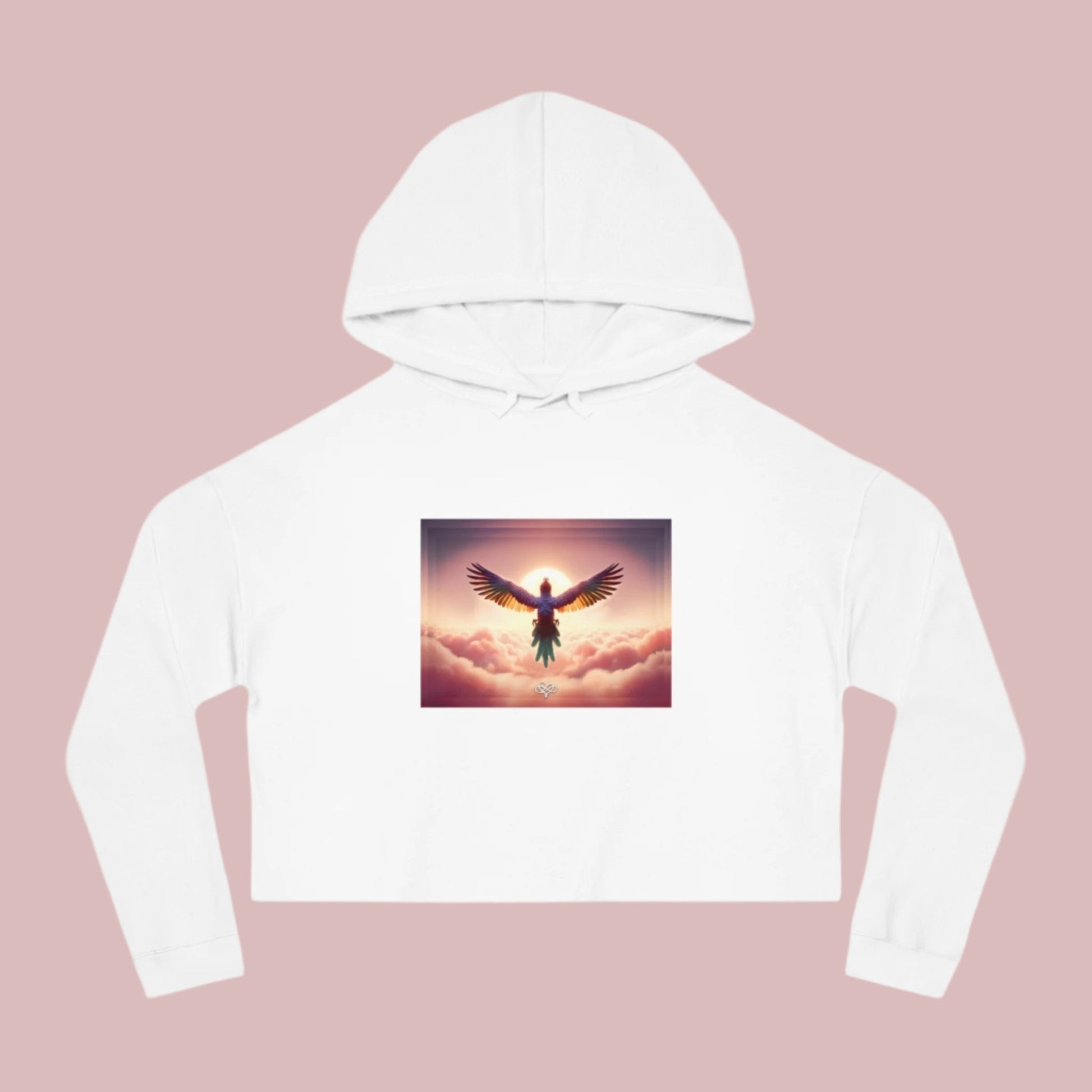 Breeze Baby Cropped Hoodie / "Bird" Edition / Women's Cotton Pullover / AI Art Print / The Infinite Dream - The Infinite Dream