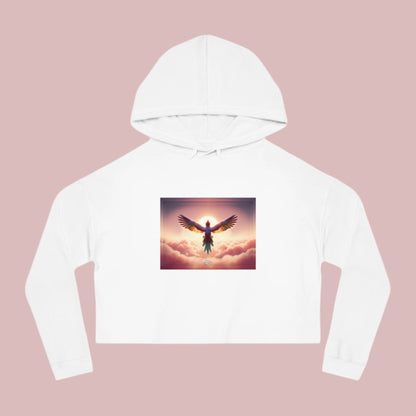 Breeze Baby Cropped Hoodie / "Bird" Edition / Women's Cotton Pullover / AI Art Print / The Infinite Dream - The Infinite Dream