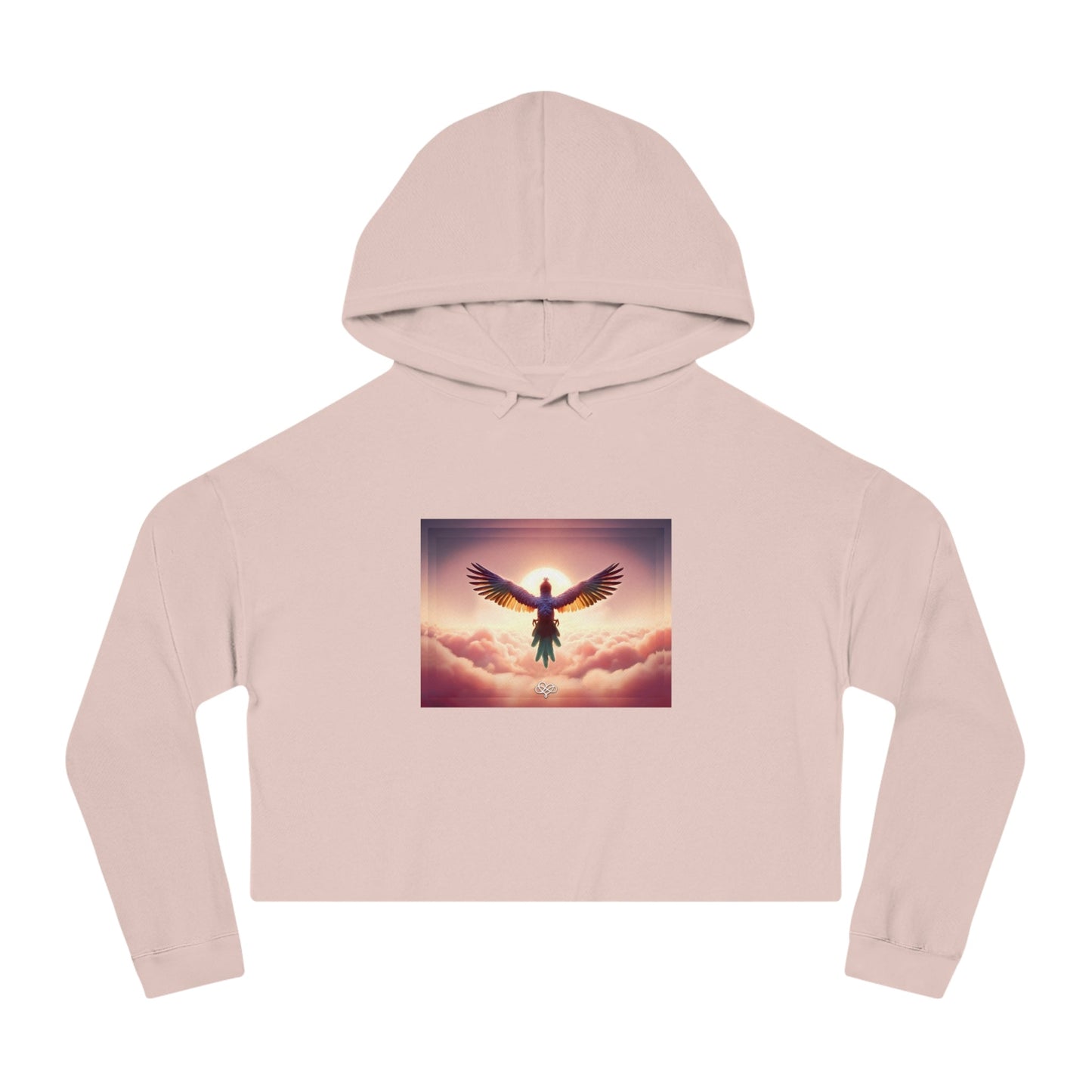 Breeze Baby Cropped Hoodie / "Bird" Edition / Women's Cotton Pullover / AI Art Print / The Infinite Dream - The Infinite Dream