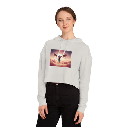 Breeze Baby Cropped Hoodie / "Bird" Edition / Women's Cotton Pullover / AI Art Print / The Infinite Dream - The Infinite Dream