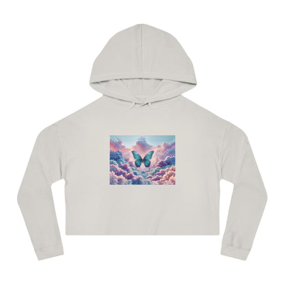 Breeze Baby Cropped Hoodie / "Butterfly" Edition / Women's Cotton Pullover / AI Art Print / The Infinite Dream - The Infinite Dream