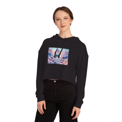 Breeze Baby Cropped Hoodie / "Butterfly" Edition / Women's Cotton Pullover / AI Art Print / The Infinite Dream - The Infinite Dream