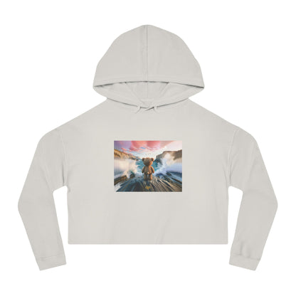 Breeze Baby Cropped Hoodie / "Dream Bear" Edition / Women's Cotton Pullover / AI Art Print / The Infinite Dream - The Infinite Dream