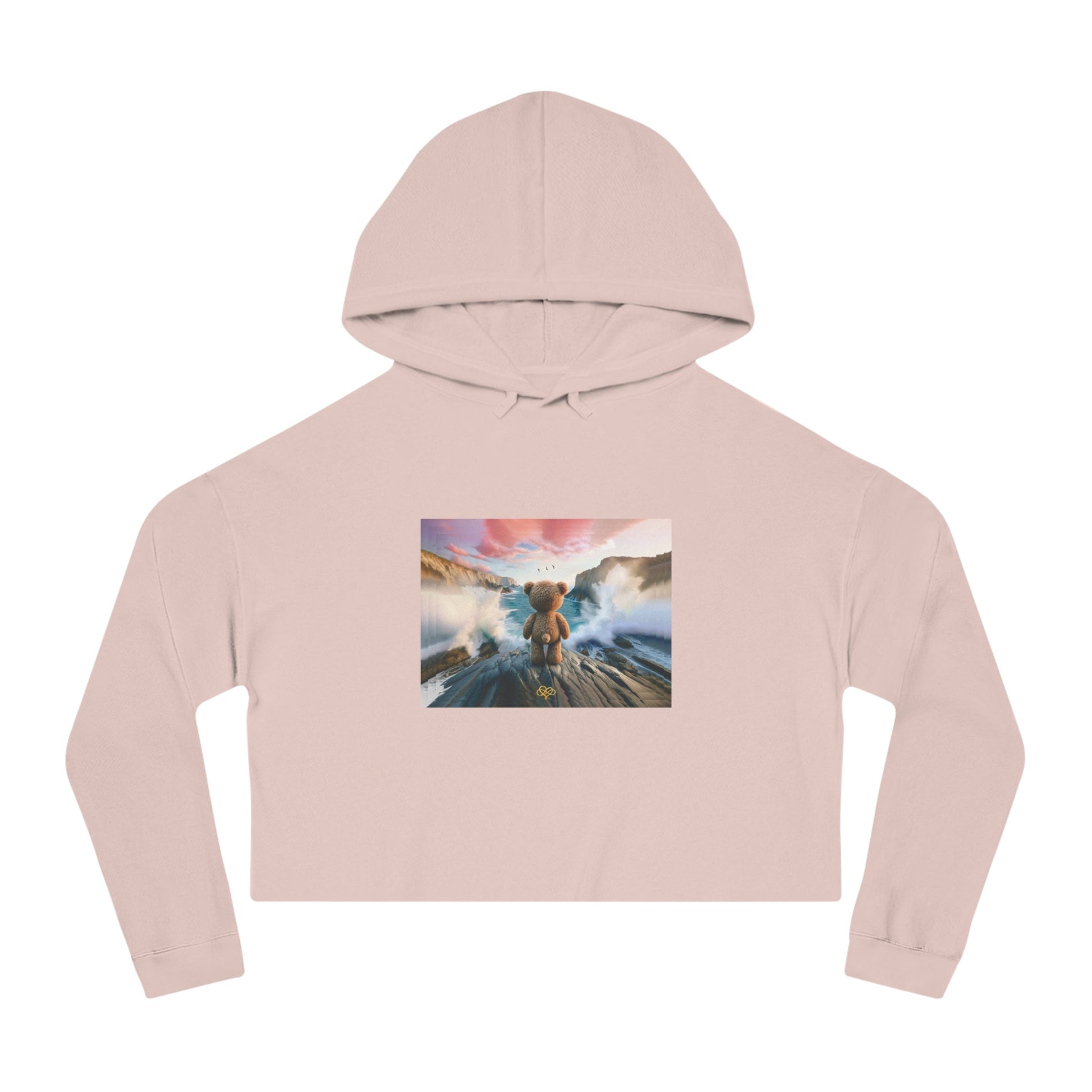 Breeze Baby Cropped Hoodie / "Dream Bear" Edition / Women's Cotton Pullover / AI Art Print / The Infinite Dream - The Infinite Dream