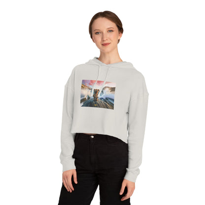 Breeze Baby Cropped Hoodie / "Dream Bear" Edition / Women's Cotton Pullover / AI Art Print / The Infinite Dream - The Infinite Dream