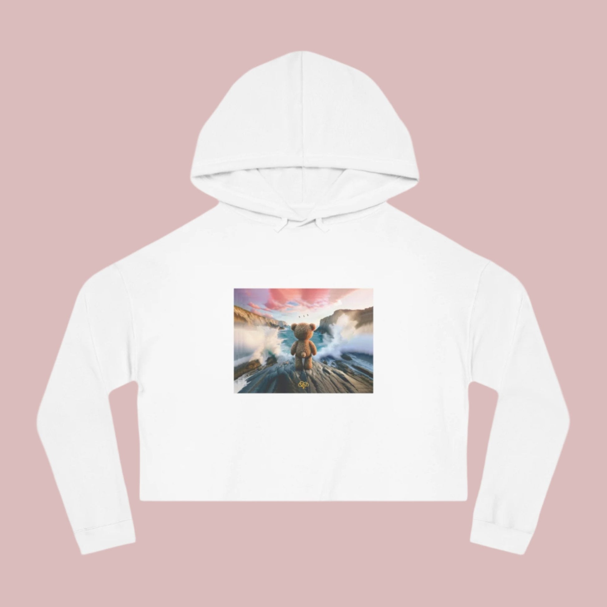 Breeze Baby Cropped Hoodie / "Dream Bear" Edition / Women's Cotton Pullover / AI Art Print / The Infinite Dream - The Infinite Dream