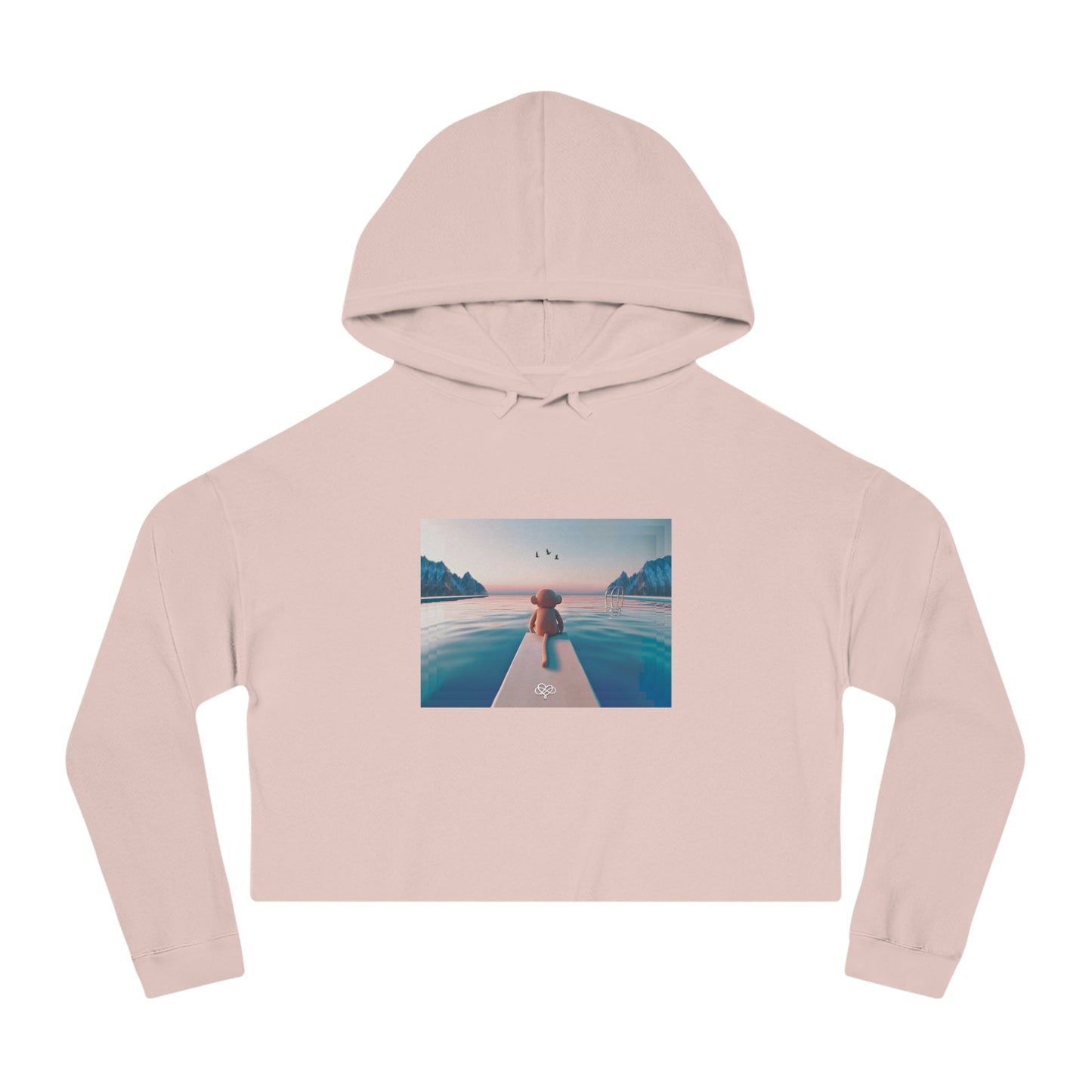 Breeze Baby Cropped Hoodie / "Monkey" Edition / Women's Cotton Pullover / AI Art Print / The Infinite Dream - The Infinite Dream