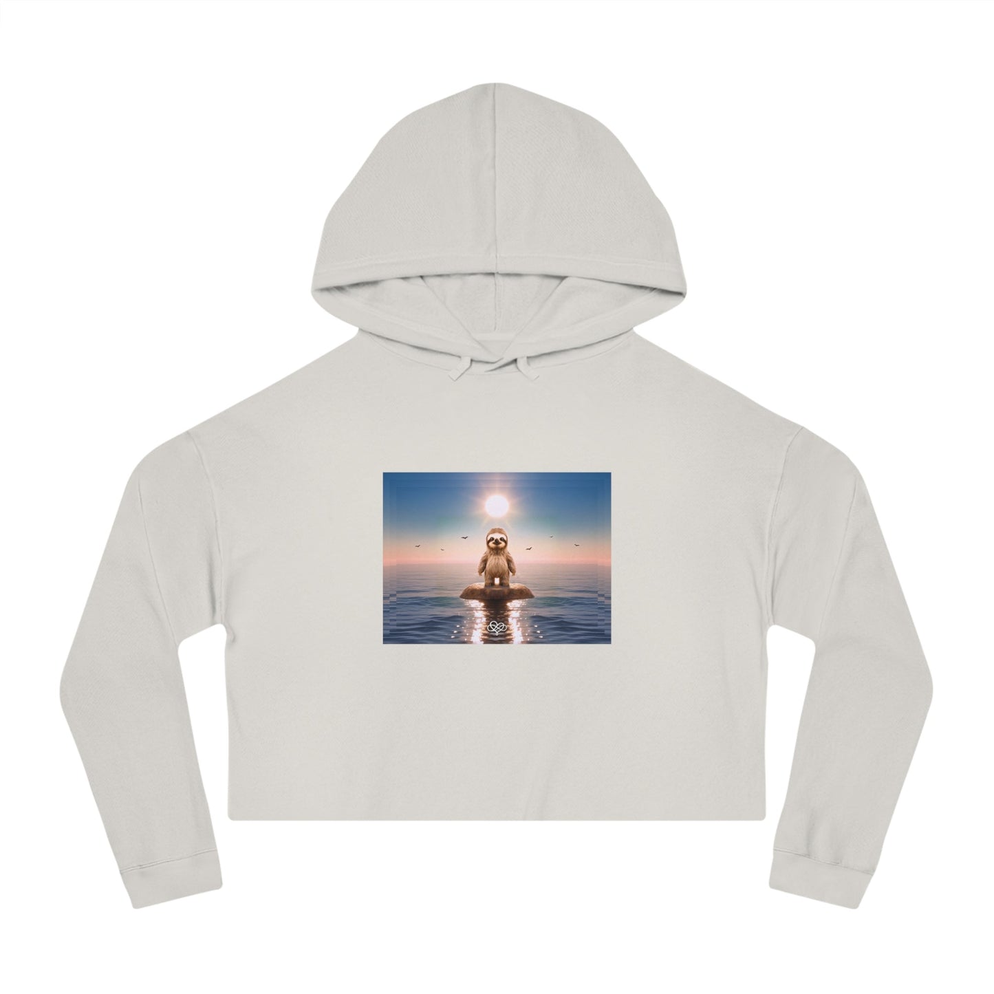 Breeze Baby Cropped Hoodie / "Sloth" Edition / Women's Cotton Pullover / AI Art Print / The Infinite Dream - The Infinite Dream