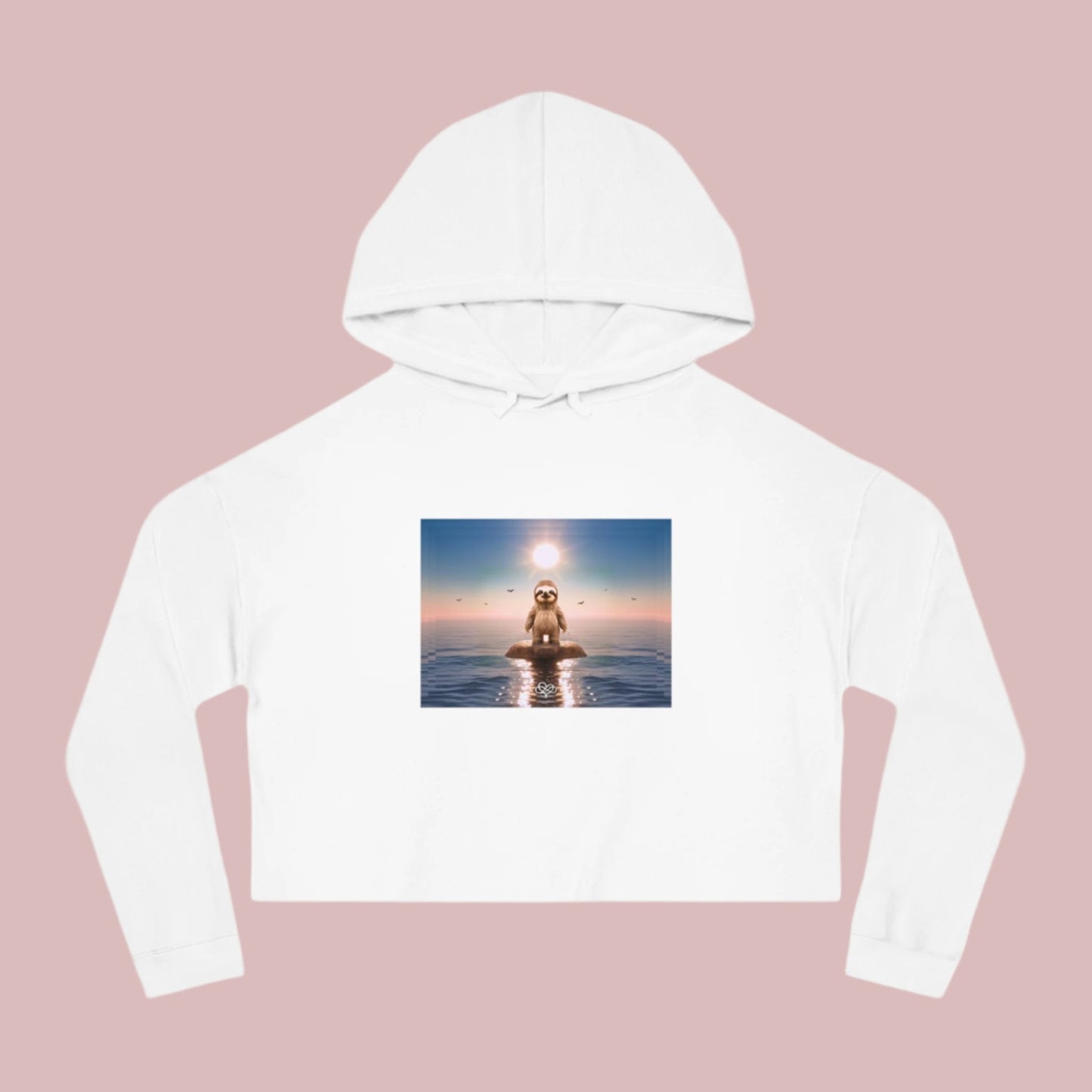 Breeze Baby Cropped Hoodie / "Sloth" Edition / Women's Cotton Pullover / AI Art Print / The Infinite Dream - The Infinite Dream