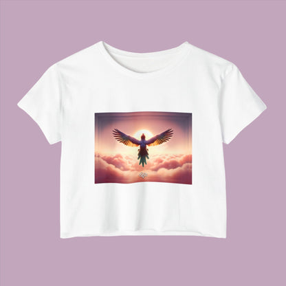 Less is More Crop Top T - shirt / "Bird" Edition / Adult Women's Cotton Jersey / AI Art Print / The Infinite Dream - The Infinite Dream