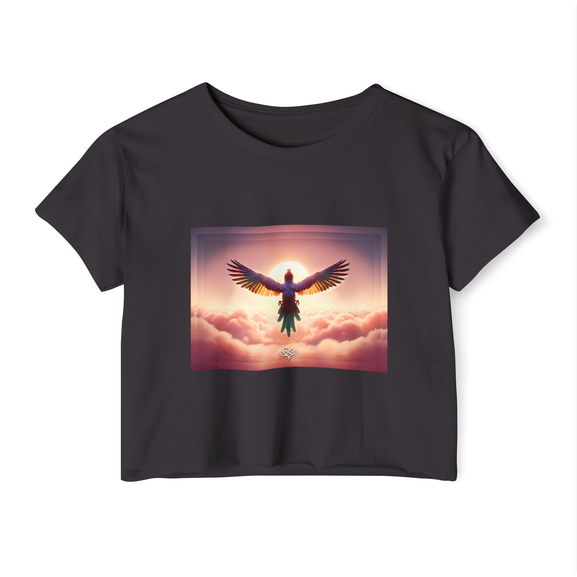 Less is More Crop Top T - shirt / "Bird" Edition / Adult Women's Cotton Jersey / AI Art Print / The Infinite Dream - The Infinite Dream