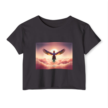 Less is More Crop Top T - shirt / "Bird" Edition / Adult Women's Cotton Jersey / AI Art Print / The Infinite Dream - The Infinite Dream