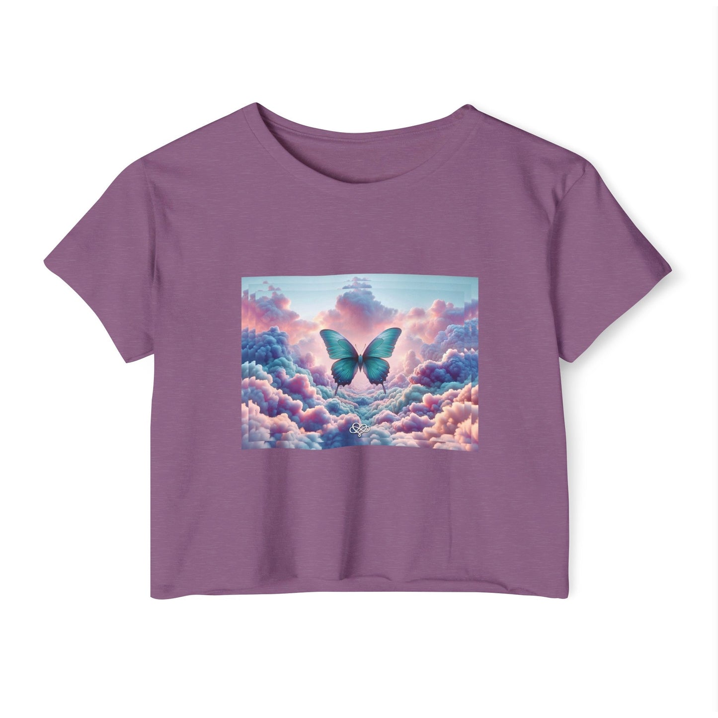 Less is More Crop Top Tee / "Butterfly" Edition / Women's Cotton Jersey T-shirt / AI Art Print / The Infinite Dream - The Infinite Dream