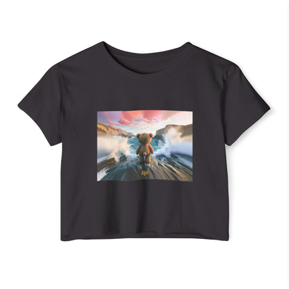 Less is More Crop Top Tee / "Dream Bear" Edition / Women's Cotton Jersey T-shirt / AI Art Print / The Infinite Dream - The Infinite Dream