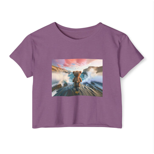 Less is More Crop Top Tee / "Dream Bear" Edition / Women's Cotton Jersey T-shirt / AI Art Print / The Infinite Dream - The Infinite Dream