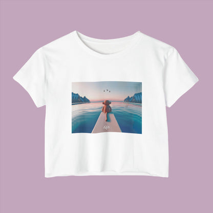 Less is More Crop Top Tee / "Monkey" Edition / Women's Cotton Jersey T-shirt / AI Art Print / The Infinite Dream - The Infinite Dream