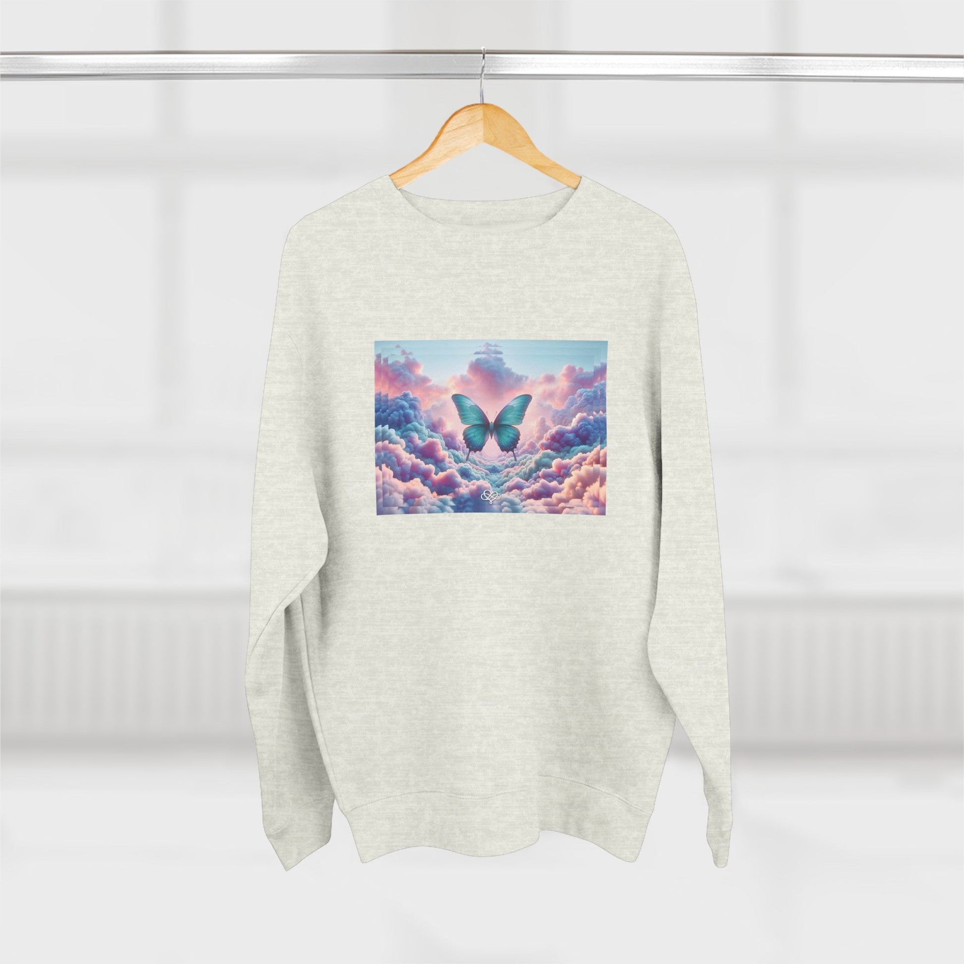 No Sweat Crewneck Sweatshirt / "Butterfly" Edition / Unisex Cotton Blend / AI Art Print / The Infinite Dream - The Infinite Dream