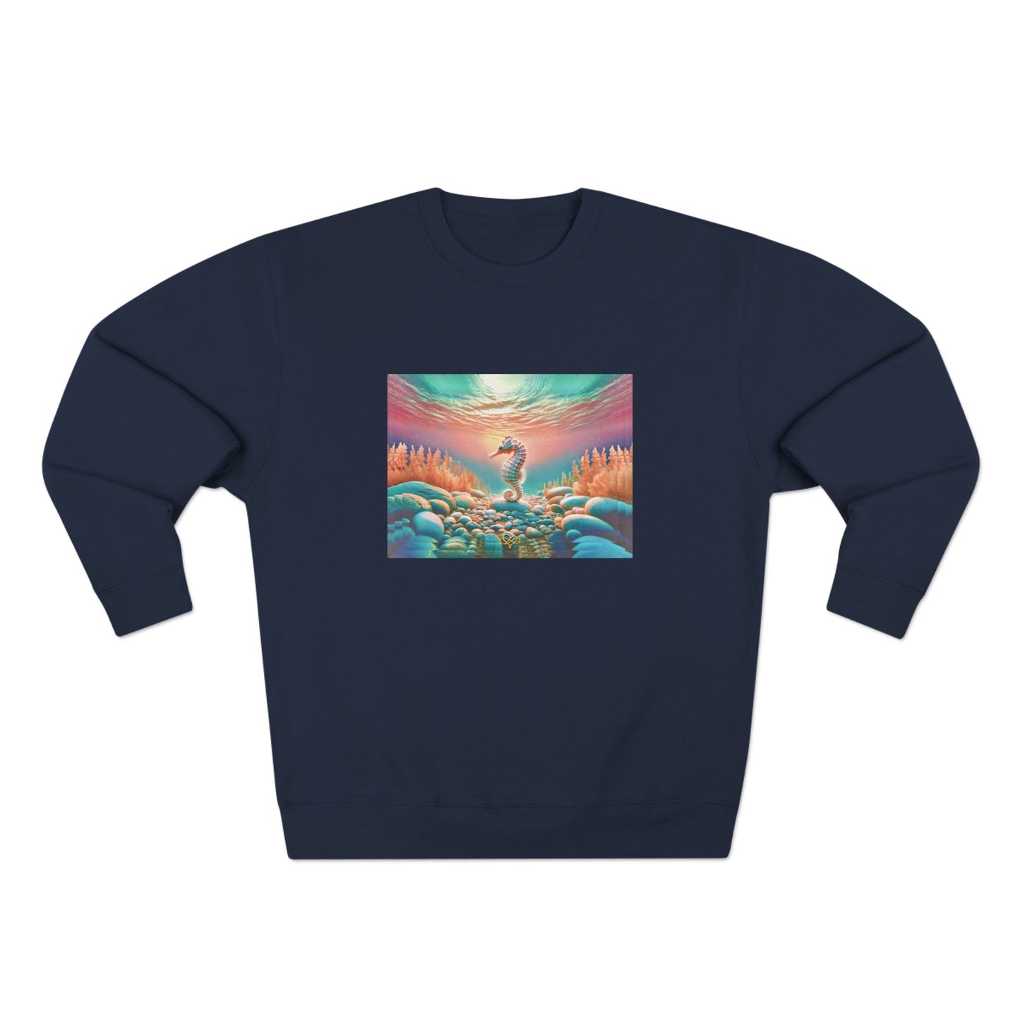 No Sweat Crewneck Sweatshirt / "Seahorse" Edition / Unisex Cotton Blend / AI Art Print / The Infinite Dream - The Infinite Dream