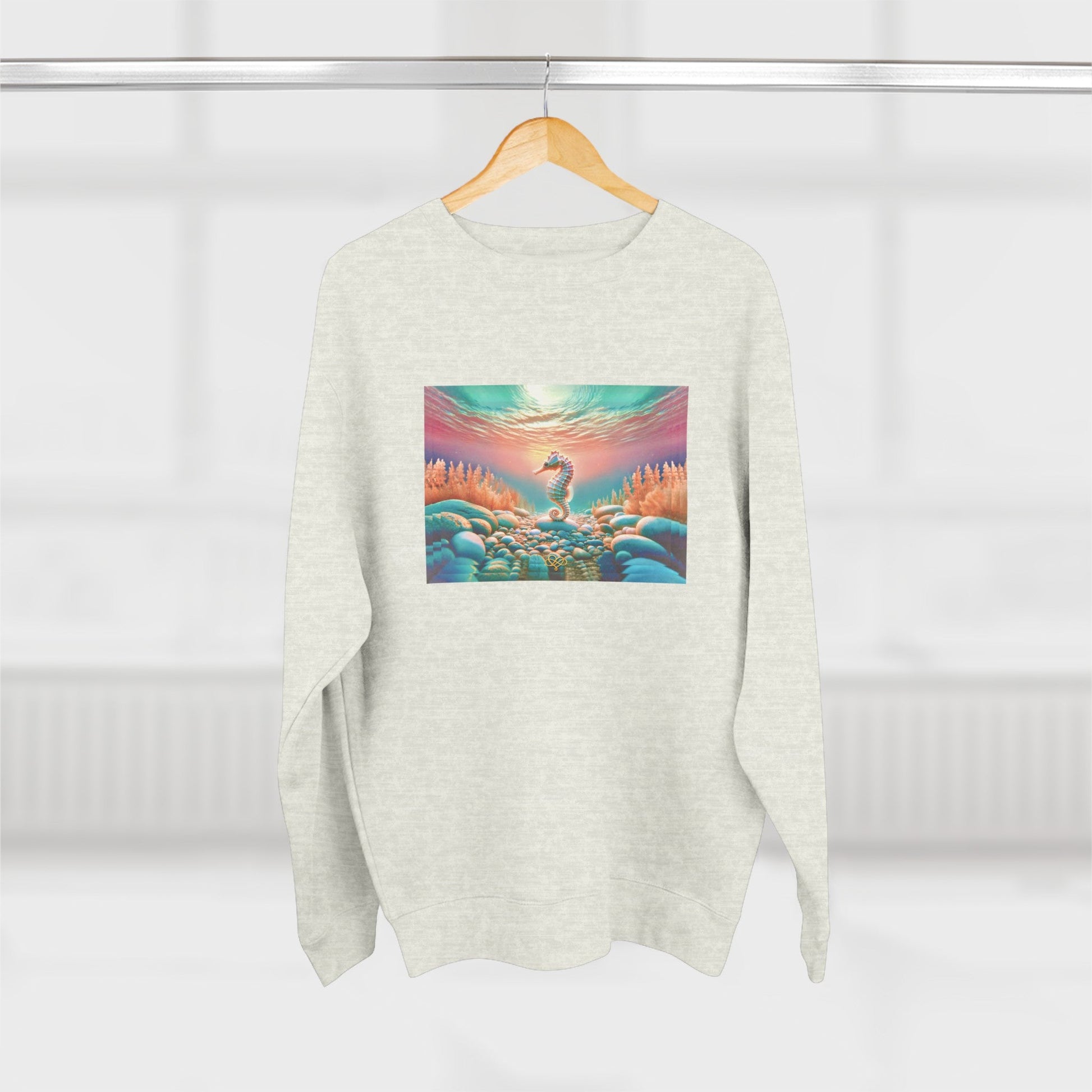 No Sweat Crewneck Sweatshirt / "Seahorse" Edition / Unisex Cotton Blend / AI Art Print / The Infinite Dream - The Infinite Dream