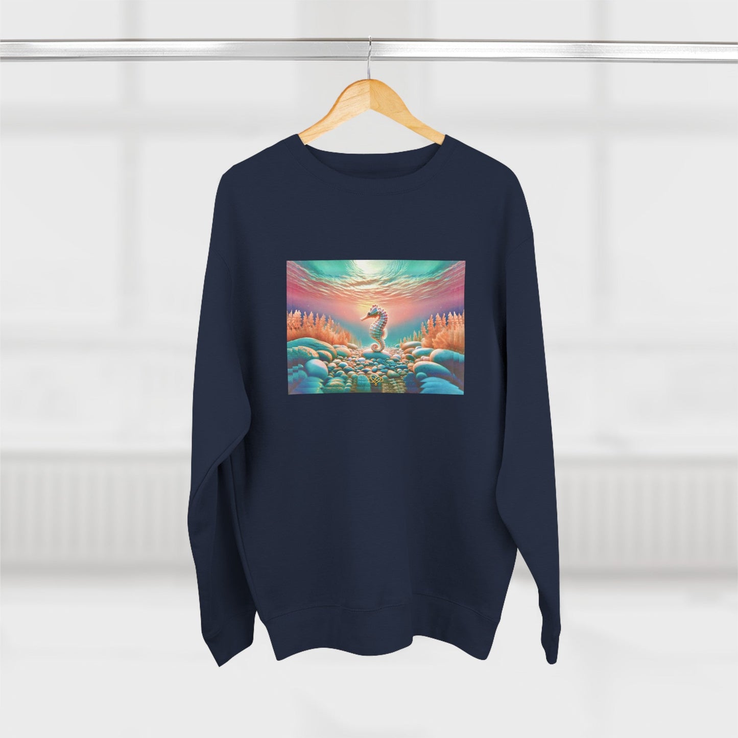 No Sweat Crewneck Sweatshirt / "Seahorse" Edition / Unisex Cotton Blend / AI Art Print / The Infinite Dream - The Infinite Dream