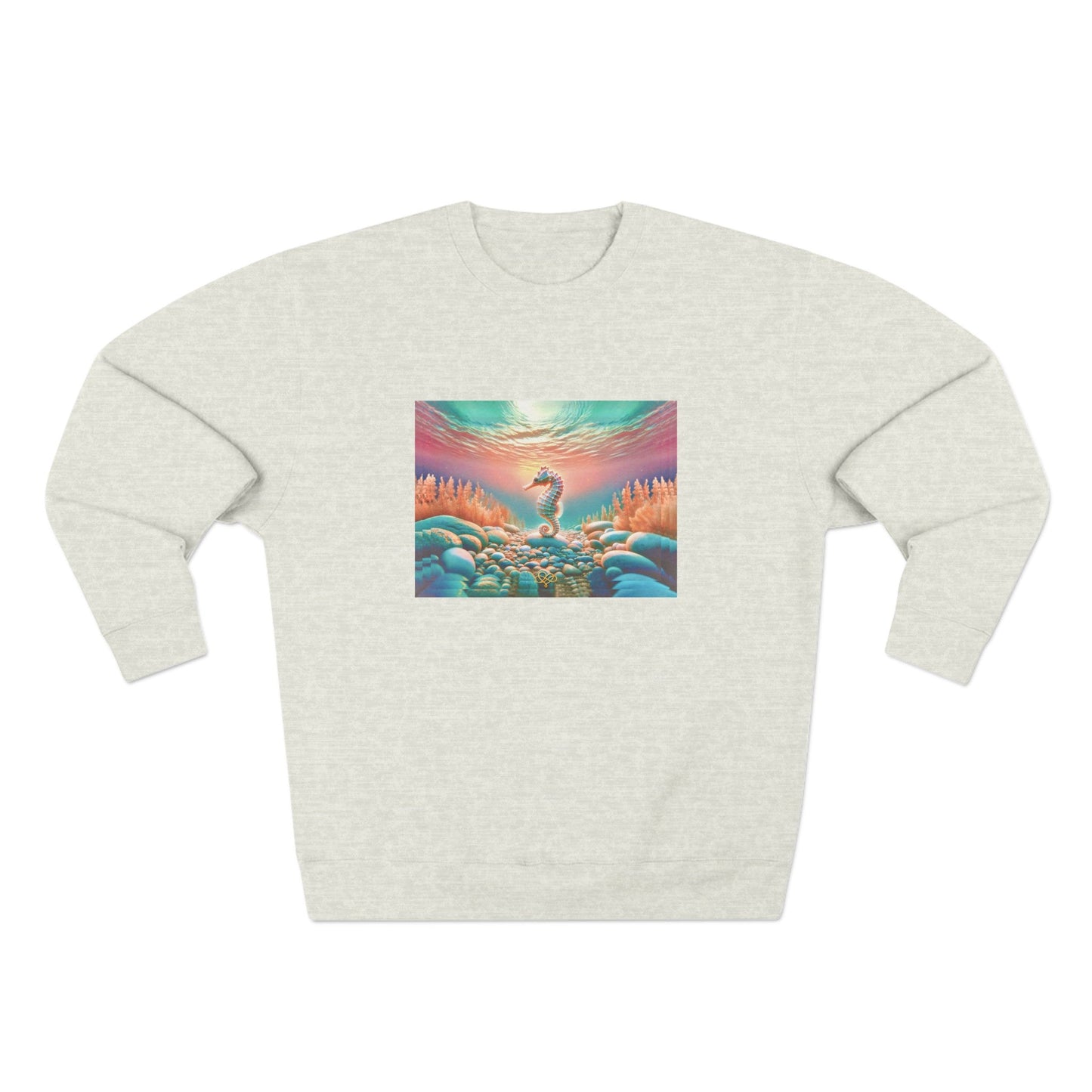 No Sweat Crewneck Sweatshirt / "Seahorse" Edition / Unisex Cotton Blend / AI Art Print / The Infinite Dream - The Infinite Dream