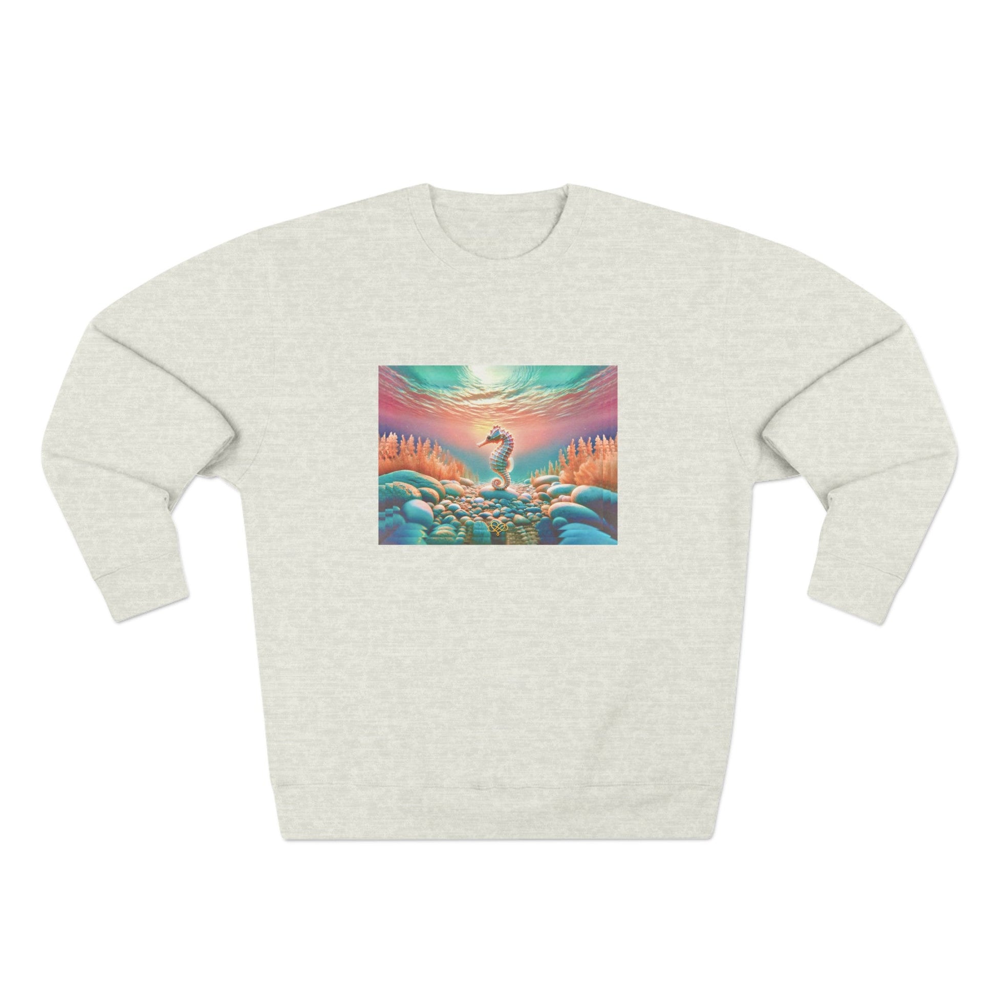 No Sweat Crewneck Sweatshirt / "Seahorse" Edition / Unisex Cotton Blend / AI Art Print / The Infinite Dream - The Infinite Dream