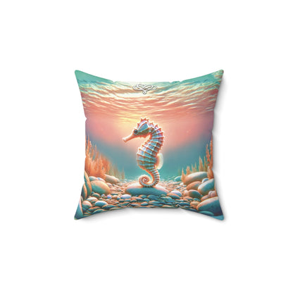 Pillow Talk Accent Pillow / "Seahorse" Edition / Faux Suede / Home Decor Bedding / AI Art Print / The Infinite Dream - The Infinite Dream