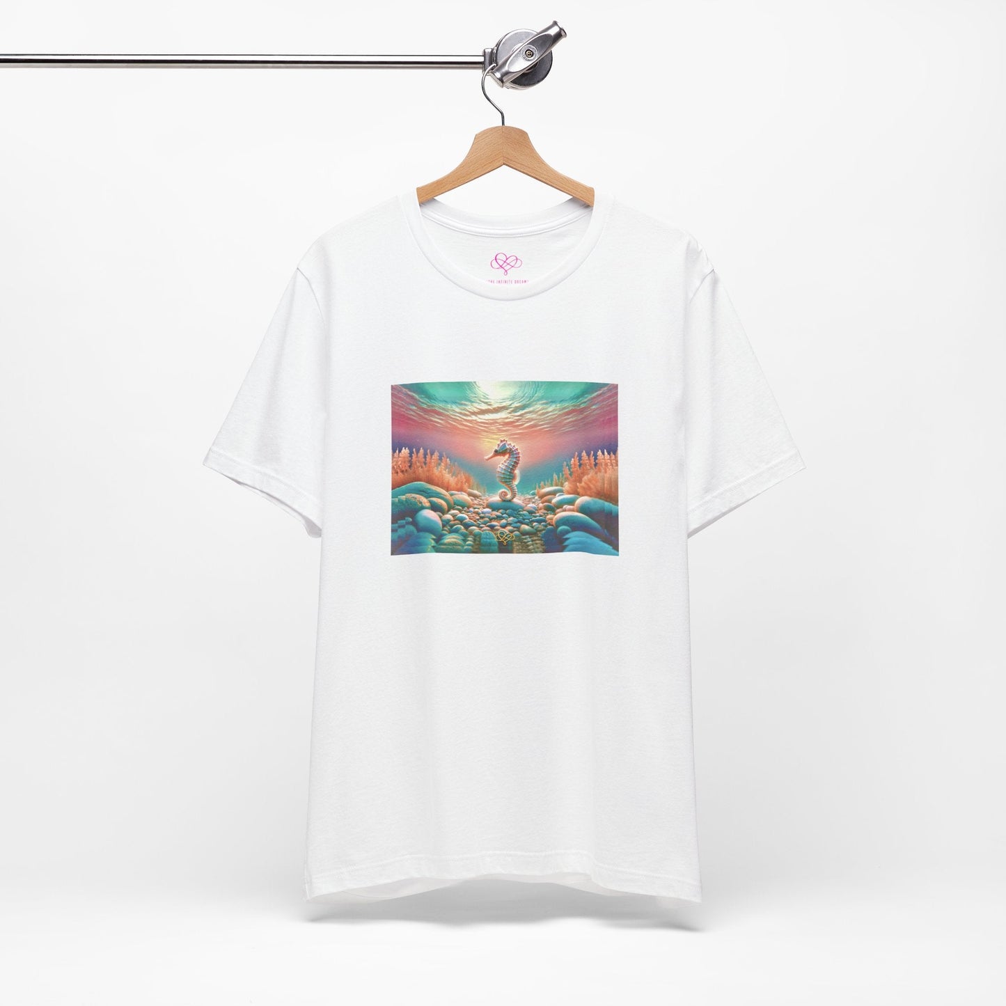 The Infini(T) Cotton Jersey T - shirt / "Seahorse" Edition / Adult Unisex / AI Art Print / The Infinite Dream - The Infinite Dream