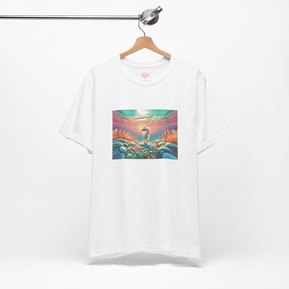 The Infini(T) Cotton Jersey T - shirt / "Seahorse" Edition / Adult Unisex / AI Art Print / The Infinite Dream - The Infinite Dream