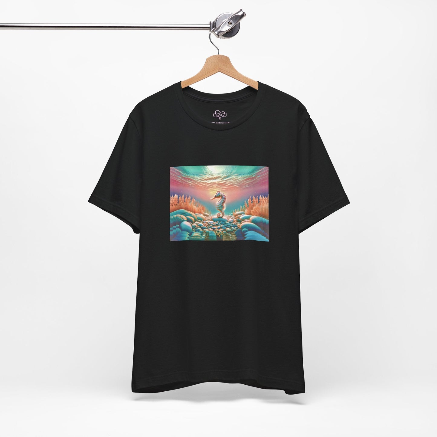 The Infini(T) Cotton Jersey T - shirt / "Seahorse" Edition / Adult Unisex / AI Art Print / The Infinite Dream - The Infinite Dream